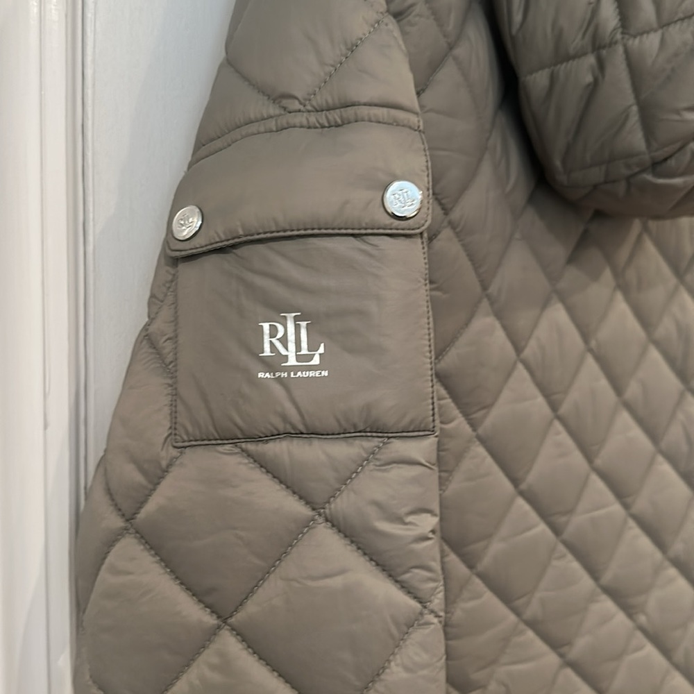 Ralph Lauren Quilted Green Puffer Coat - Picture 6 of 8